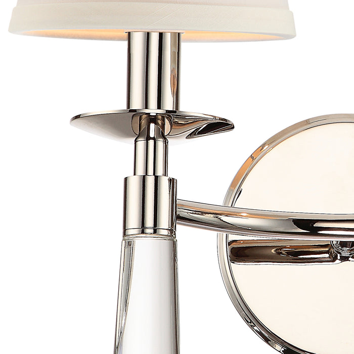 Crystorama 8862-PN Two Light Wall Sconce, Polished Nickel