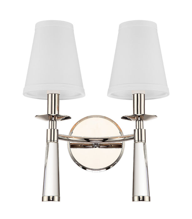 Crystorama 8862-PN Two Light Wall Sconce, Polished Nickel