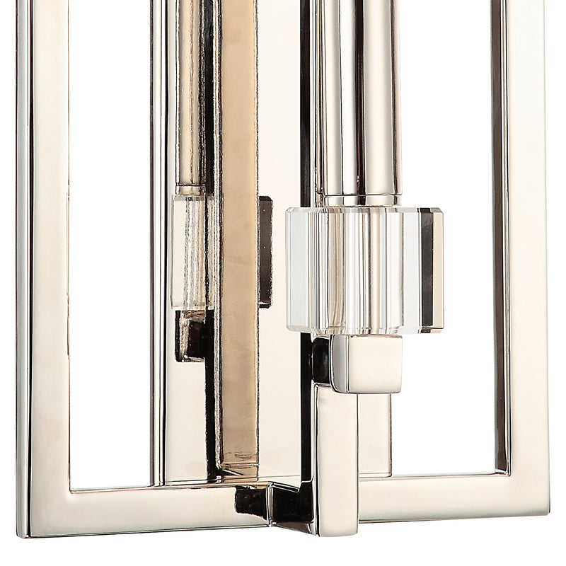 Crystorama 8881-PN One Light Wall Sconce, Polished Nickel