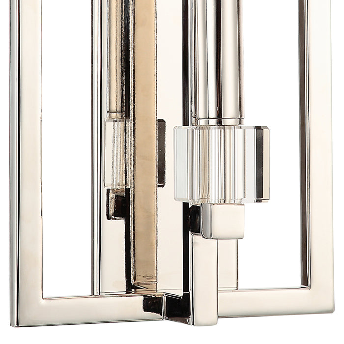 Crystorama 8881-PN One Light Wall Sconce, Polished Nickel