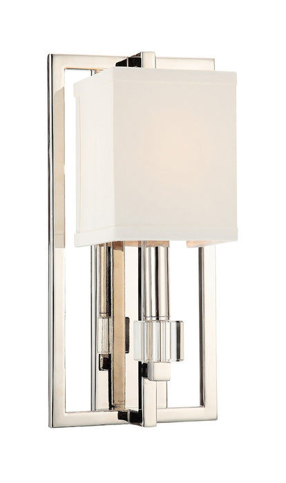 Crystorama 8881-PN One Light Wall Sconce, Polished Nickel