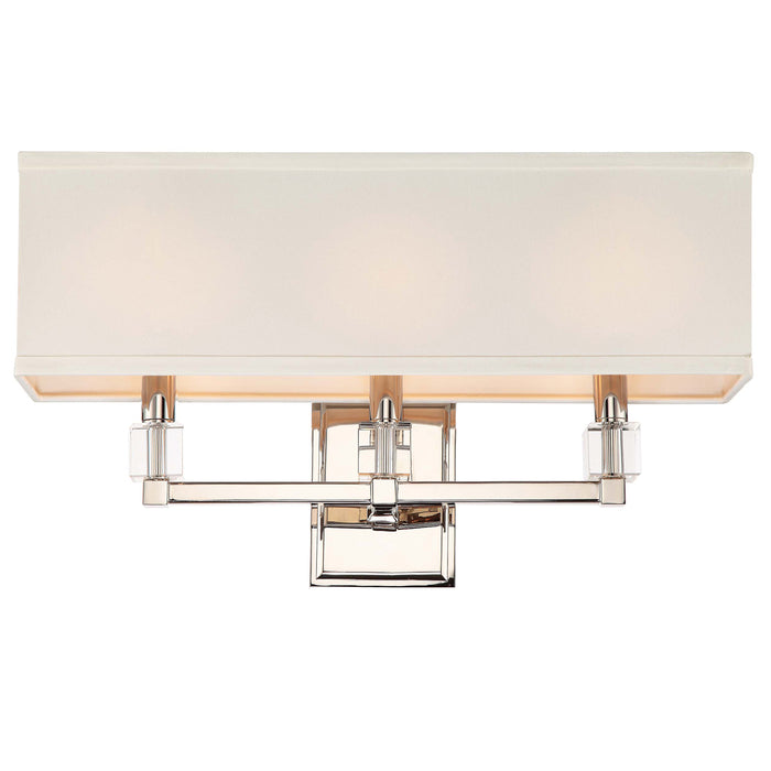 Crystorama 8883-PN Three Light Bathroom Vanity, Polished Nickel