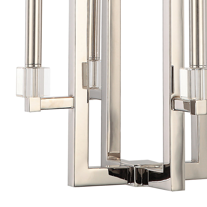 Crystorama 8884-PN Four Light Chandelier, Polished Nickel