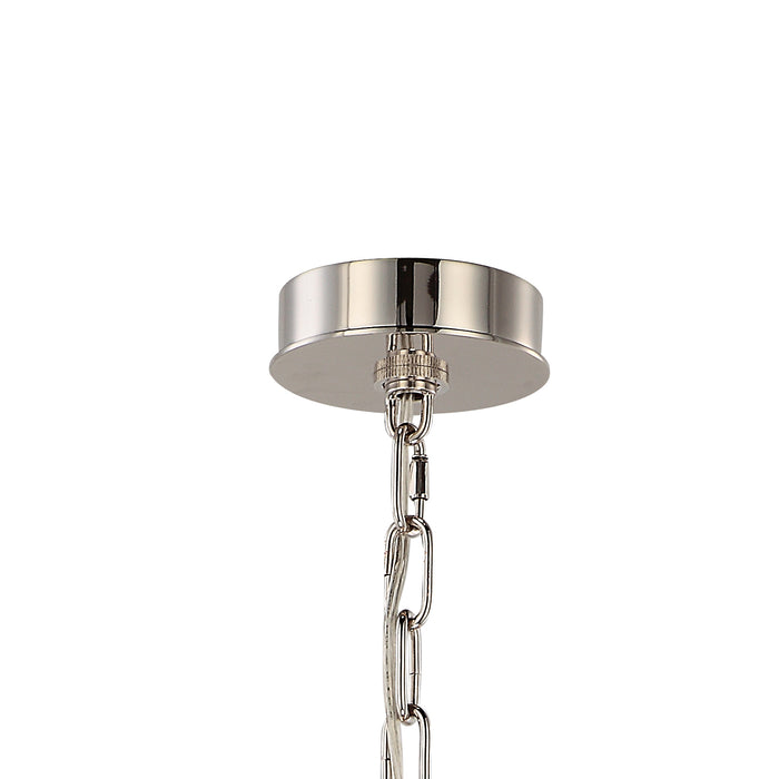 Crystorama 8886-PN Six Light Chandelier, Polished Nickel