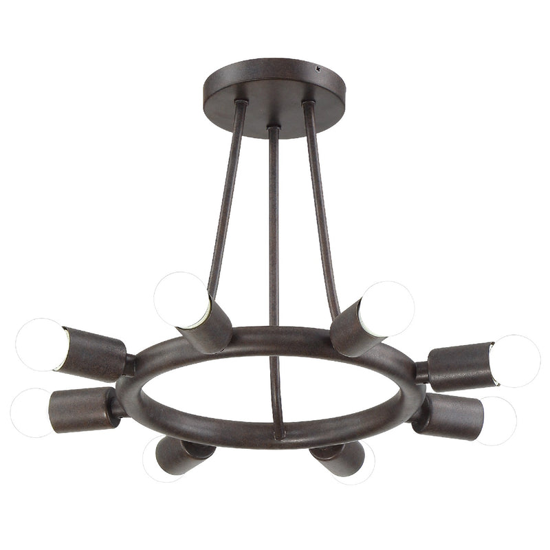 Crystorama 9043-CZ Eight Light Semi Flush Mount, Charcoal Bronze