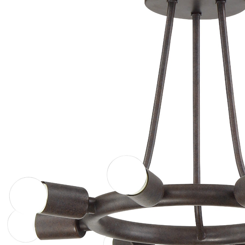 Crystorama 9043-CZ Eight Light Semi Flush Mount, Charcoal Bronze