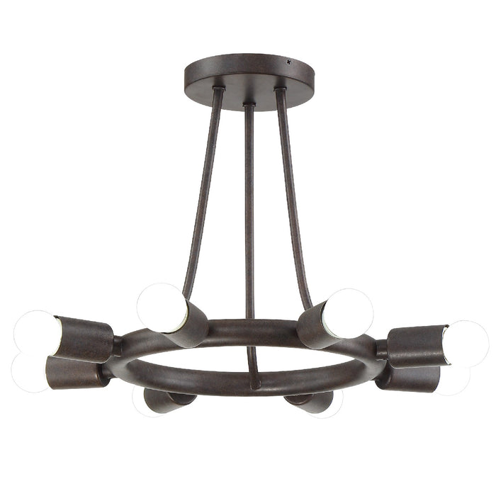 Crystorama 9043-CZ Eight Light Semi Flush Mount, Charcoal Bronze