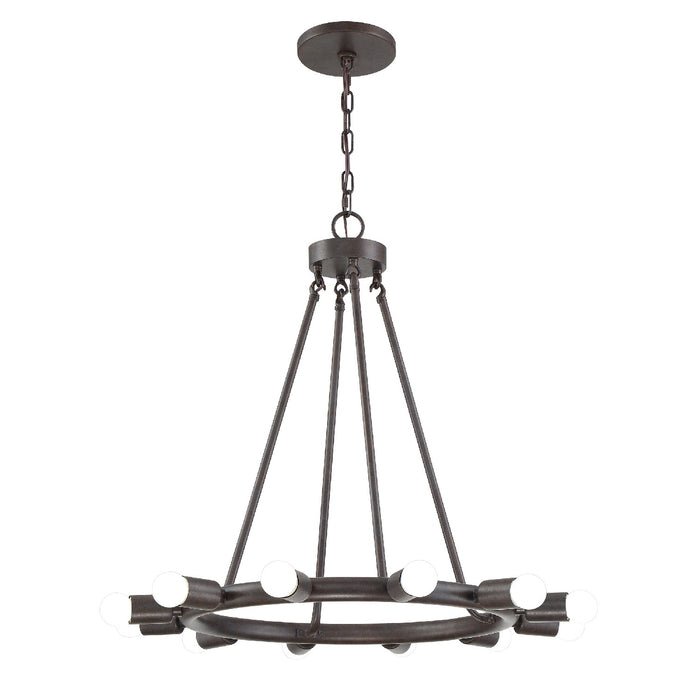 Crystorama 9045-CZ 12 Light Chandelier, Charcoal Bronze