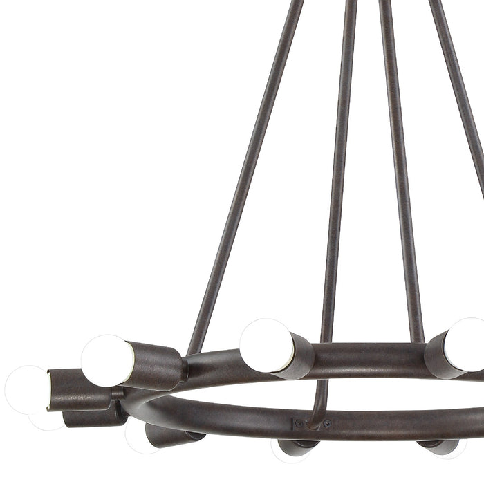 Crystorama 9045-CZ 12 Light Chandelier, Charcoal Bronze