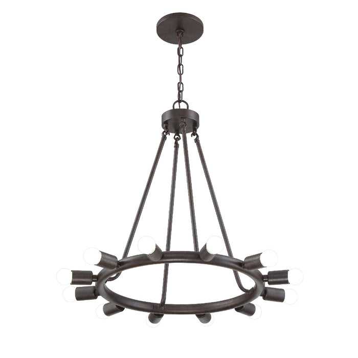 Crystorama 9045-CZ 12 Light Chandelier, Charcoal Bronze