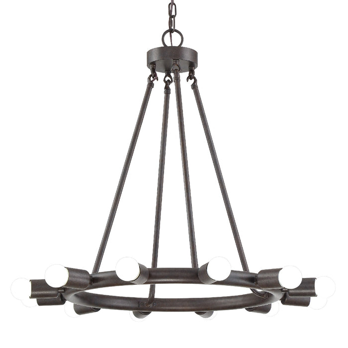 Crystorama 9045-CZ 12 Light Chandelier, Charcoal Bronze