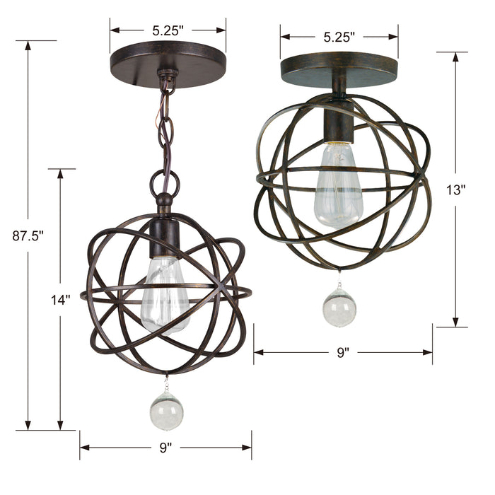 Crystorama 9220-EB_CEILING One Light Semi Flush Mount, English Bronze