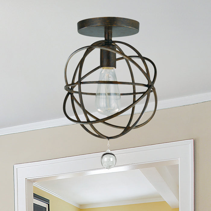 Crystorama 9220-EB_CEILING One Light Semi Flush Mount, English Bronze