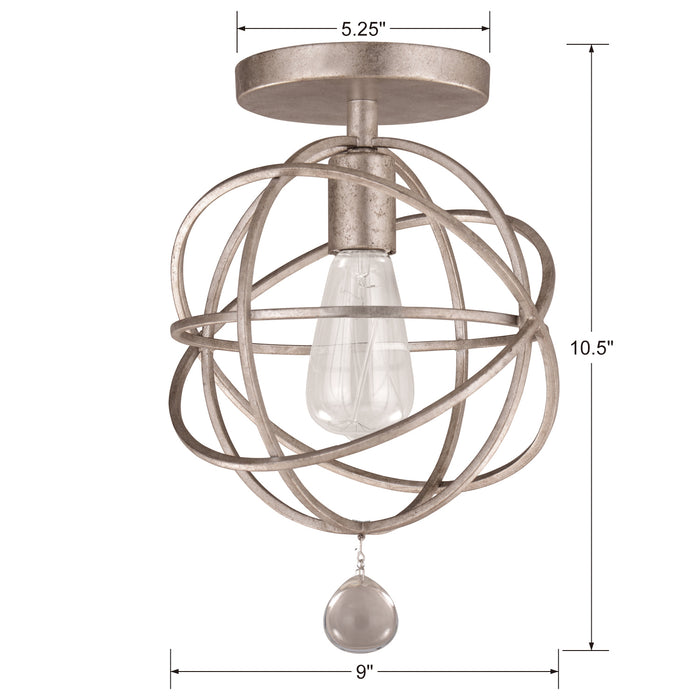 Crystorama 9220-OS_CEILING One Light Semi Flush Mount, Olde Silver