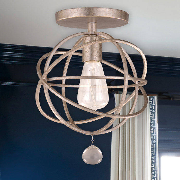 Crystorama 9220-OS_CEILING One Light Semi Flush Mount, Olde Silver