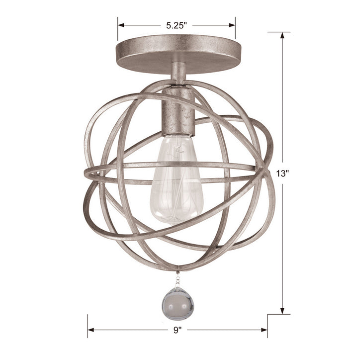 Crystorama 9220-OS_CEILING One Light Semi Flush Mount, Olde Silver