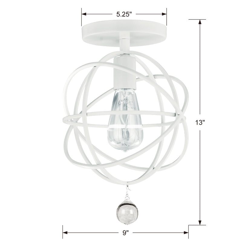 Crystorama 9220-WW_CEILING One Light Semi Flush Mount, Wet White