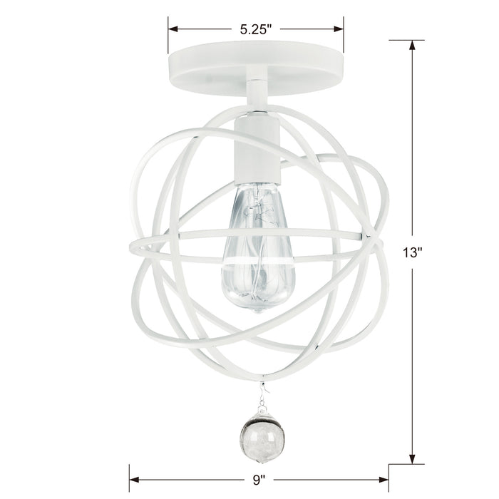 Crystorama 9220-WW_CEILING One Light Semi Flush Mount, Wet White