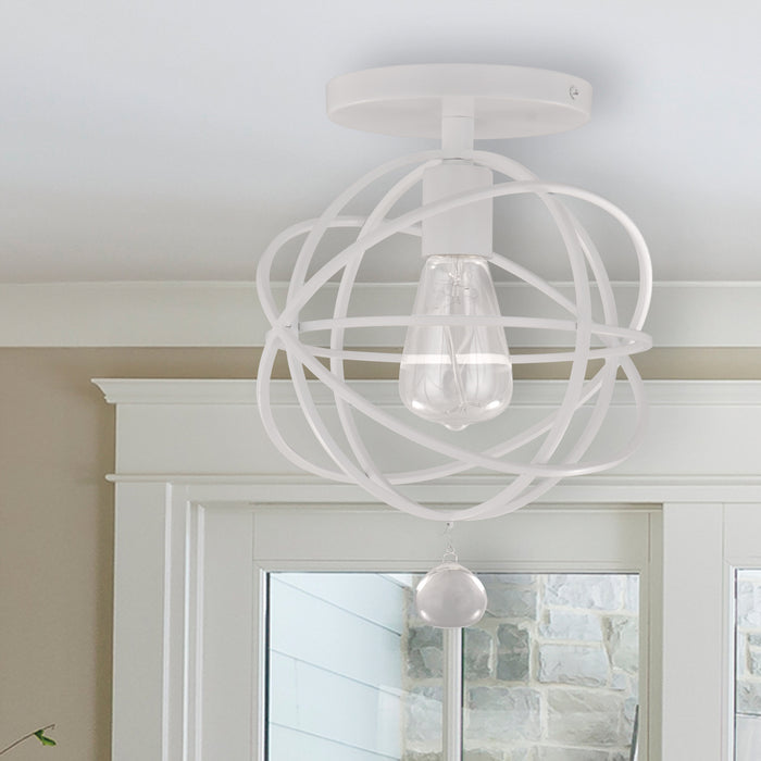 Crystorama 9220-WW_CEILING One Light Semi Flush Mount, Wet White