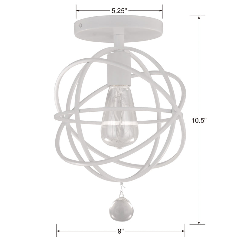 Crystorama 9220-WW_CEILING One Light Semi Flush Mount, Wet White