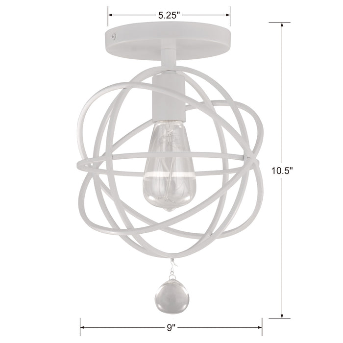 Crystorama 9220-WW_CEILING One Light Semi Flush Mount, Wet White