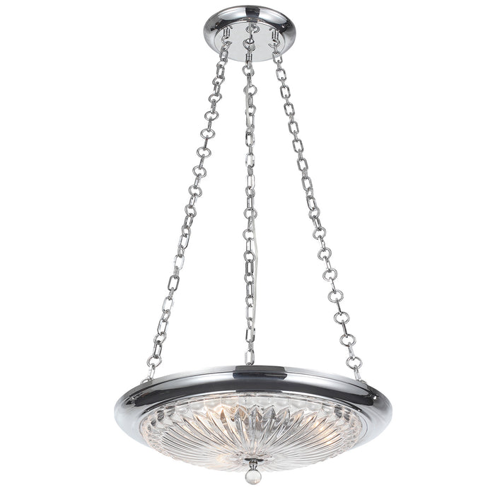 Crystorama 9943-CH Three Light Mini Chandelier, Polished Chrome