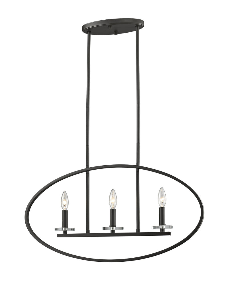 Z-Lite 2010-3L-BRZ Three Light Linear Chandelier, Bronze