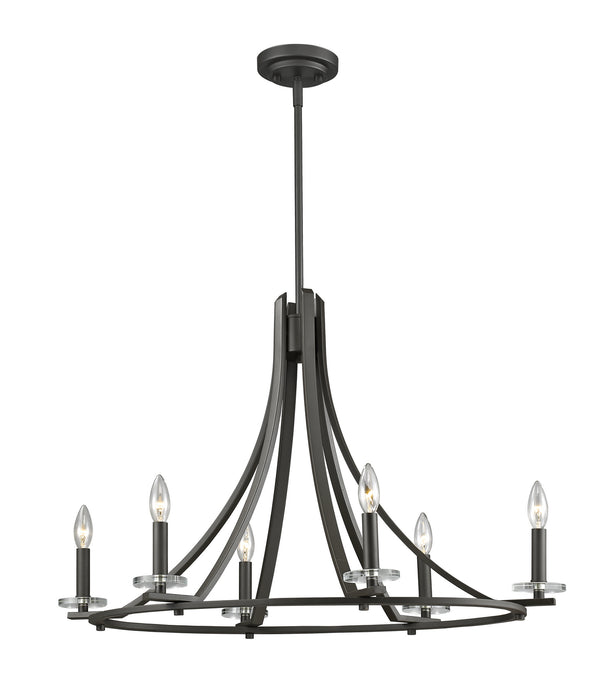Z-Lite 2010-6C-BRZ Six Light Chandelier, Bronze