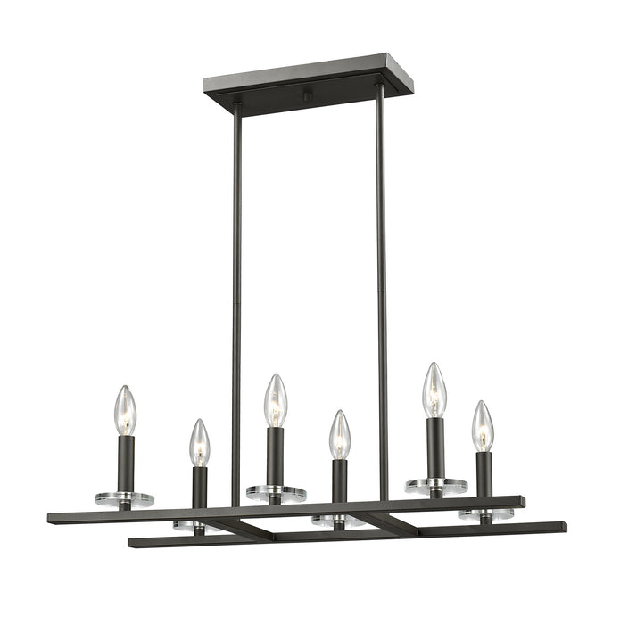 Z-Lite 2010-6L-BRZ Six Light Linear Chandelier, Bronze