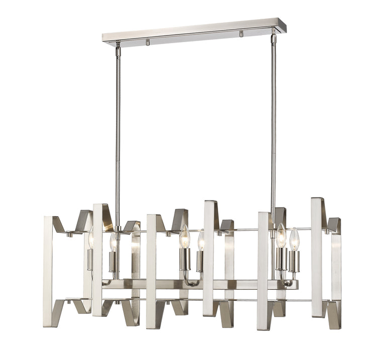 Z-Lite 4000-34BN Six Light Linear Chandelier, Brushed Nickel