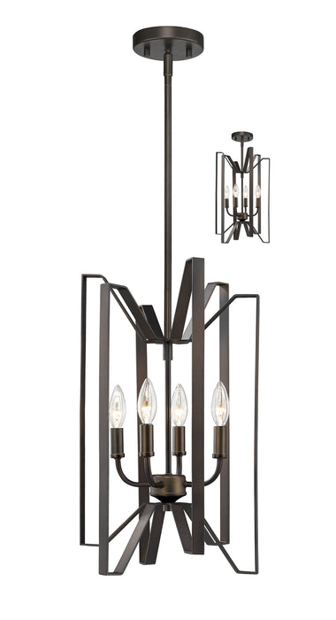 Z-Lite 4000-4BRZ Four Light Chandelier, Bronze