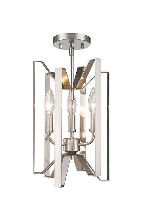 Z-Lite 4000SF-BN Three Light Semi Flush Mount, Brushed Nickel