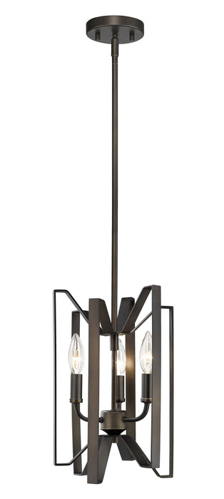 Z-Lite 4000SF-BRZ Three Light Semi Flush Mount, Bronze