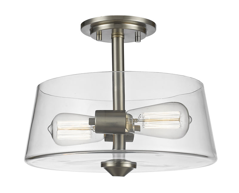 Z-Lite 428SF2-BN Two Light Semi Flush Mount, Brushed Nickel
