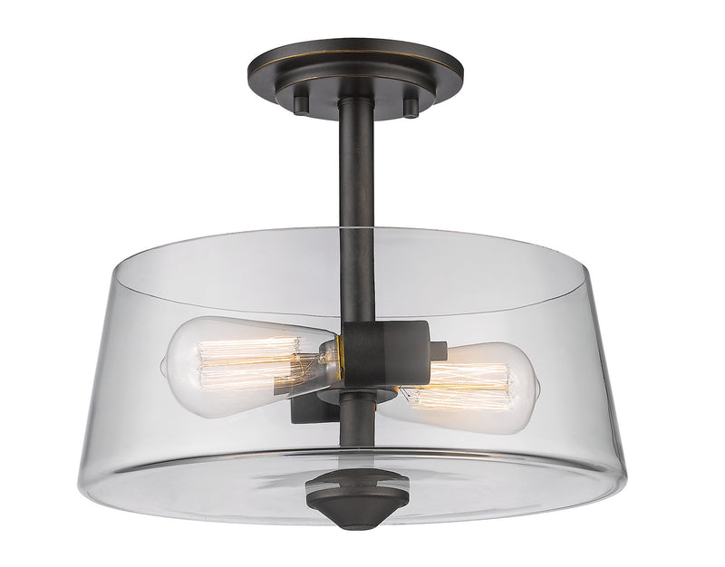 Z-Lite 428SF2-OB Two Light Semi Flush Mount, Olde Bronze