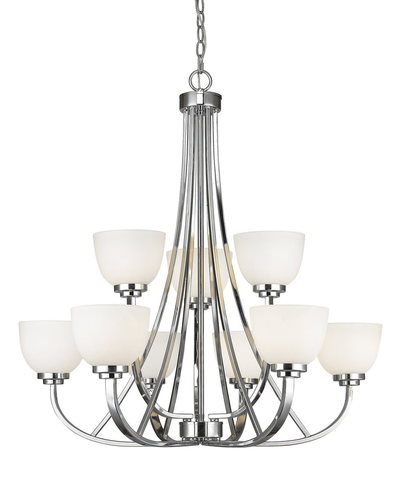 Z-Lite 443-9-CH Nine Light Chandelier, Chrome