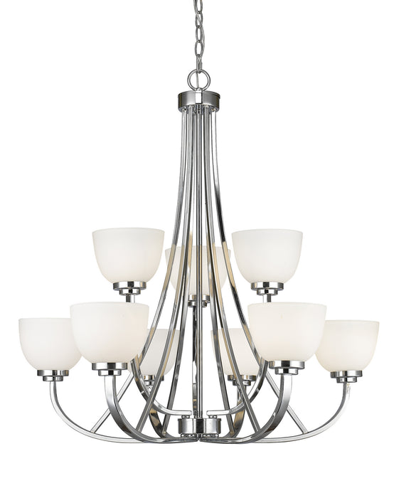 Z-Lite 443-9-CH Nine Light Chandelier, Chrome