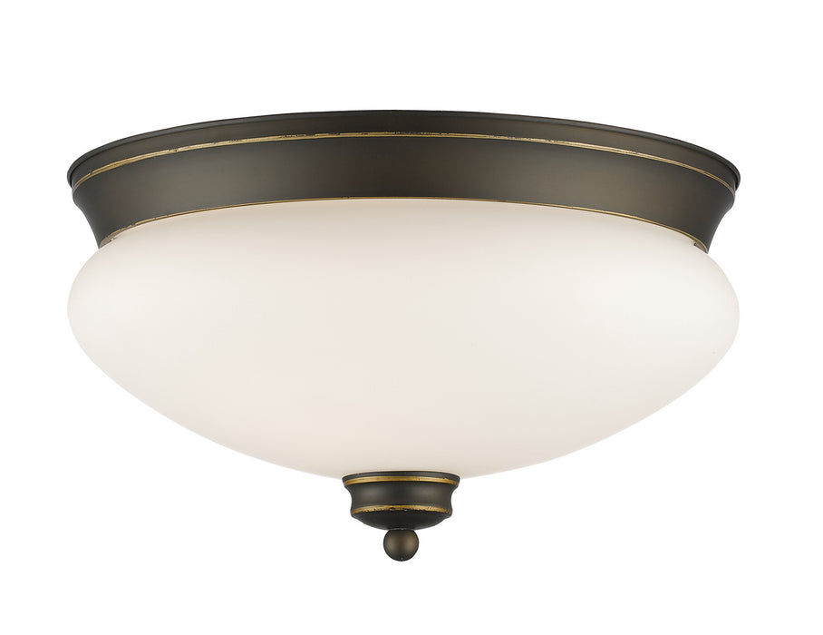 Z-Lite 721F2-OB Two Light Flush Mount, Olde Bronze