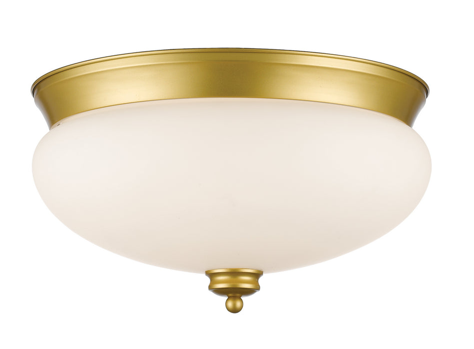 Z-Lite 721F3-SG Three Light Flush Mount, Satin Gold