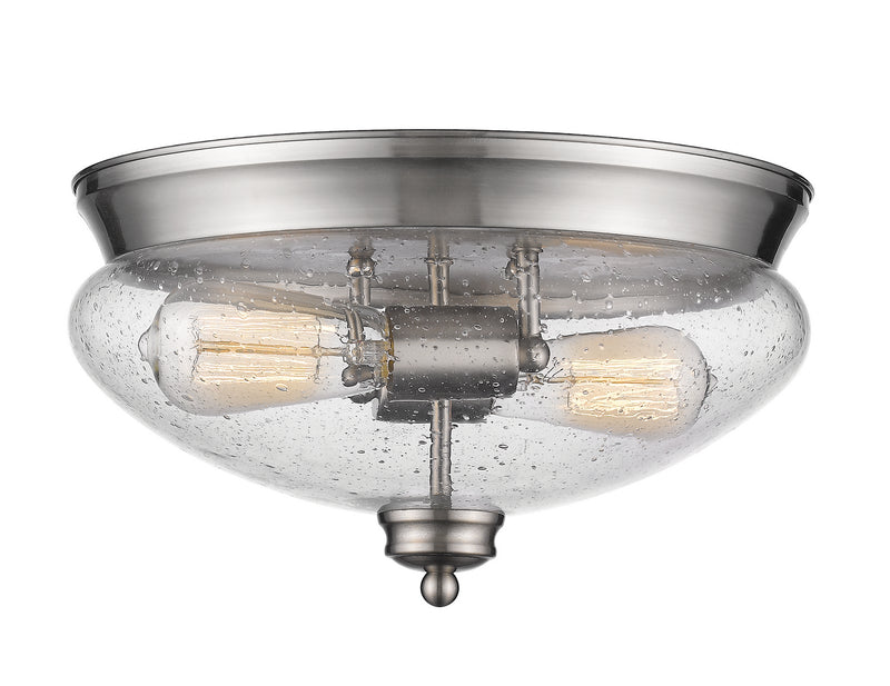 Z-Lite 722F2-BN Two Light Flush Mount, Brushed Nickel