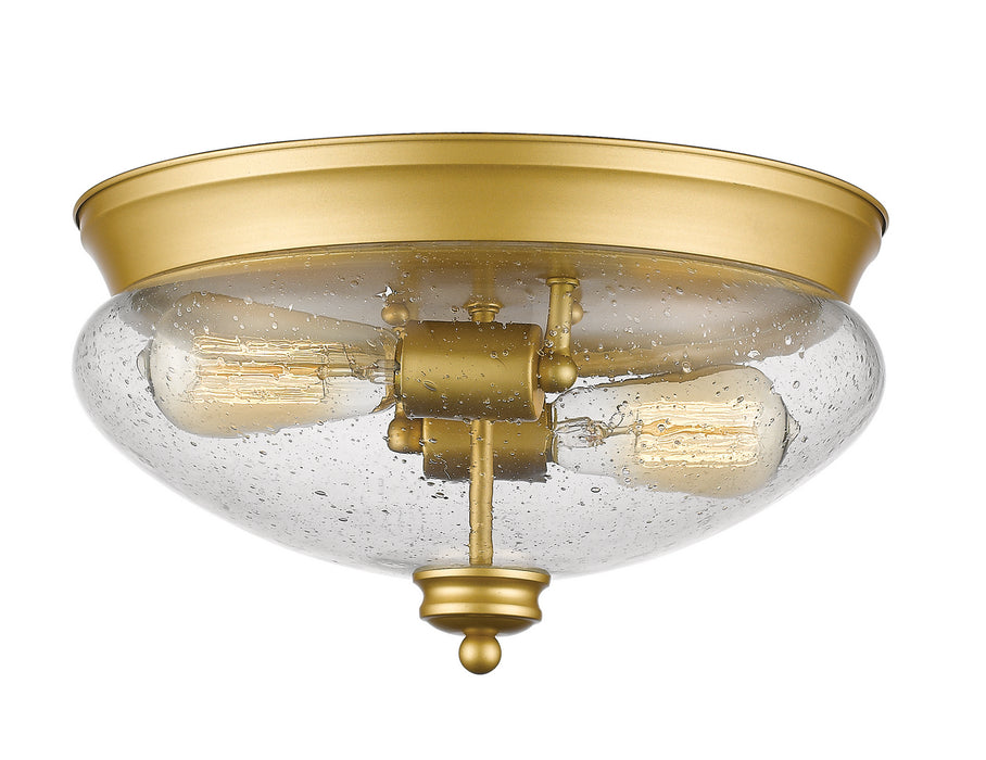 Z-Lite 722F2-SG Two Light Flush Mount, Satin Gold