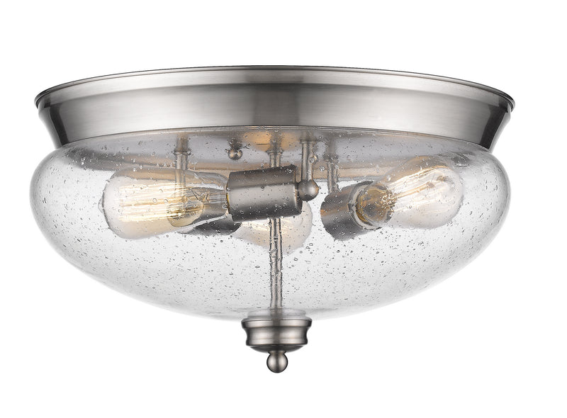 Z-Lite 722F3-BN Three Light Flush Mount, Brushed Nickel