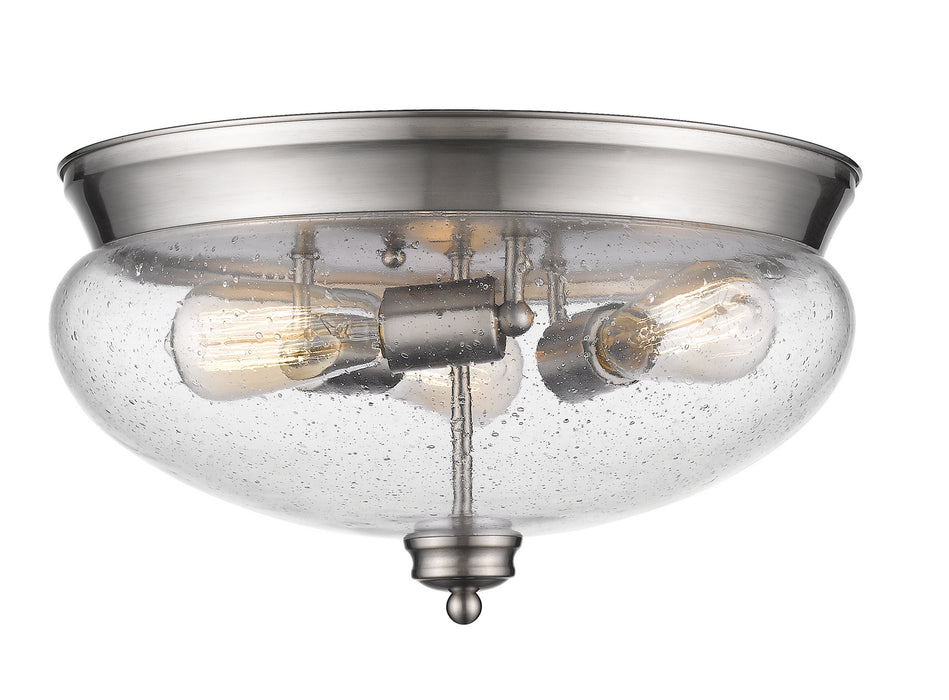 Z-Lite 722F3-BN Three Light Flush Mount, Brushed Nickel