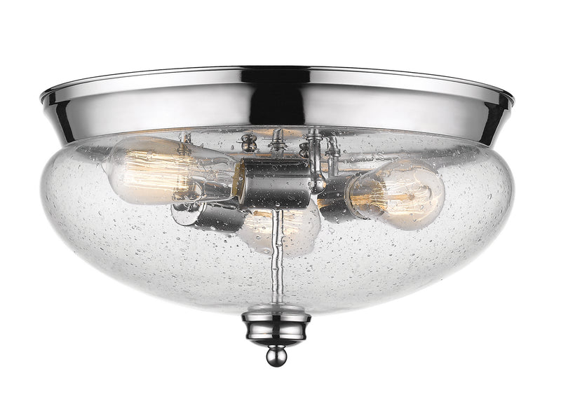 Z-Lite 722F3-CH Three Light Flush Mount, Chrome