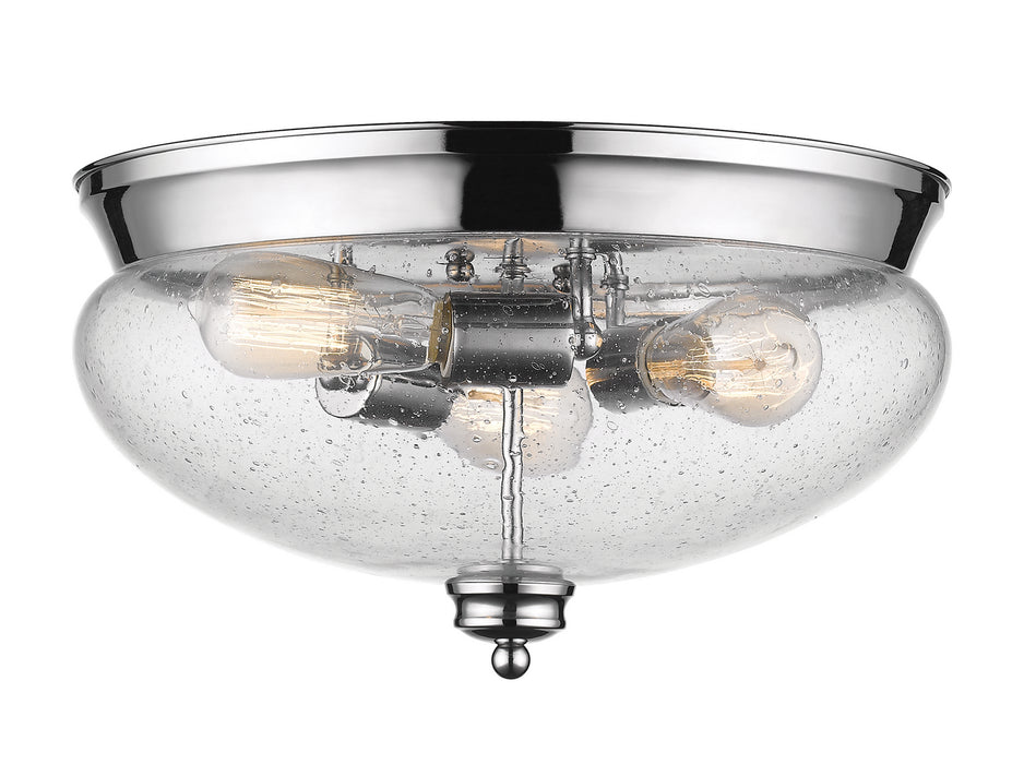 Z-Lite 722F3-CH Three Light Flush Mount, Chrome