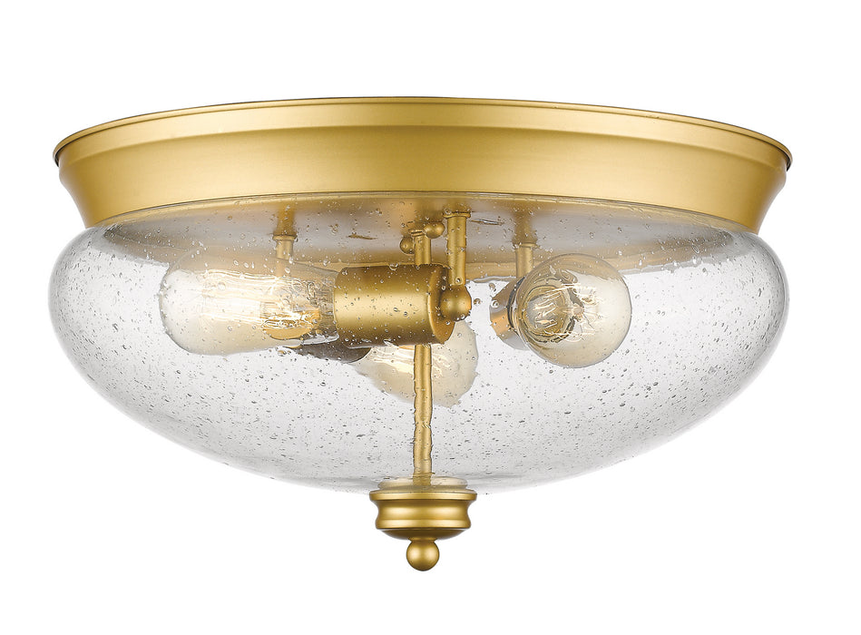 Z-Lite 722F3-SG Three Light Flush Mount, Satin Gold