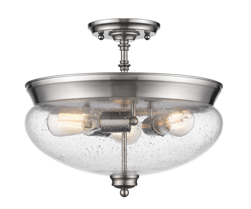 Z-Lite 722SF-BN Three Light Semi Flush Mount, Brushed Nickel
