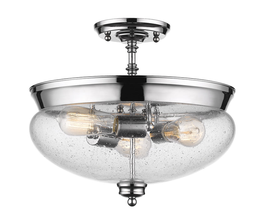 Z-Lite 722SF-CH Three Light Semi Flush Mount, Chrome