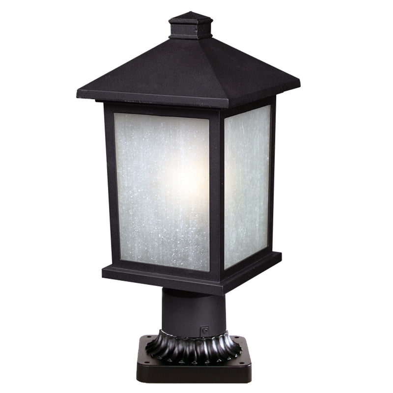 Z-Lite 507PHB-BK-PM One Light Outdoor Pier Mounted Fixture, Black