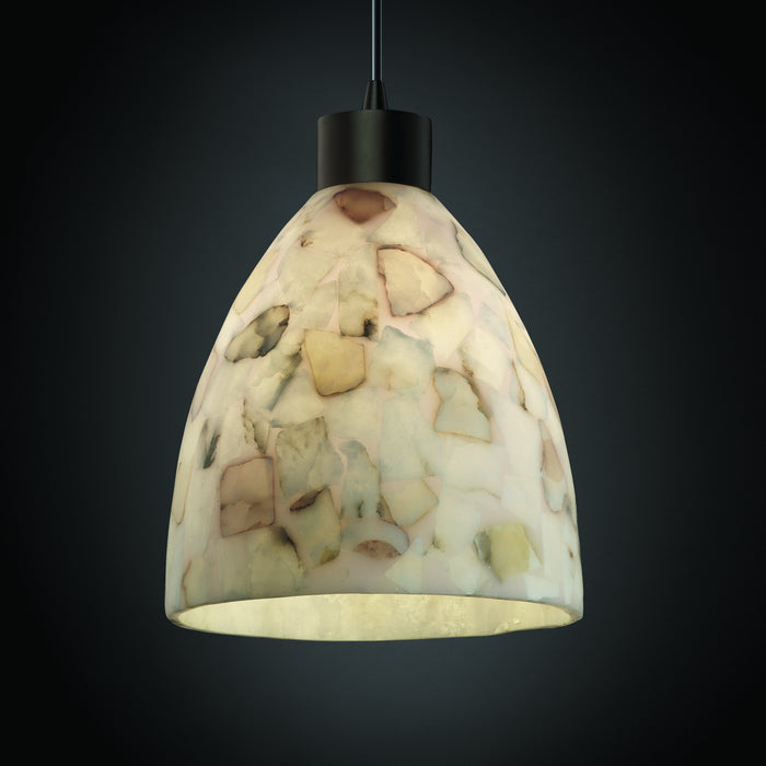 Justice Designs ALR-8814-18-DBRZ-BKCD One Light Pendant, Dark Bronze